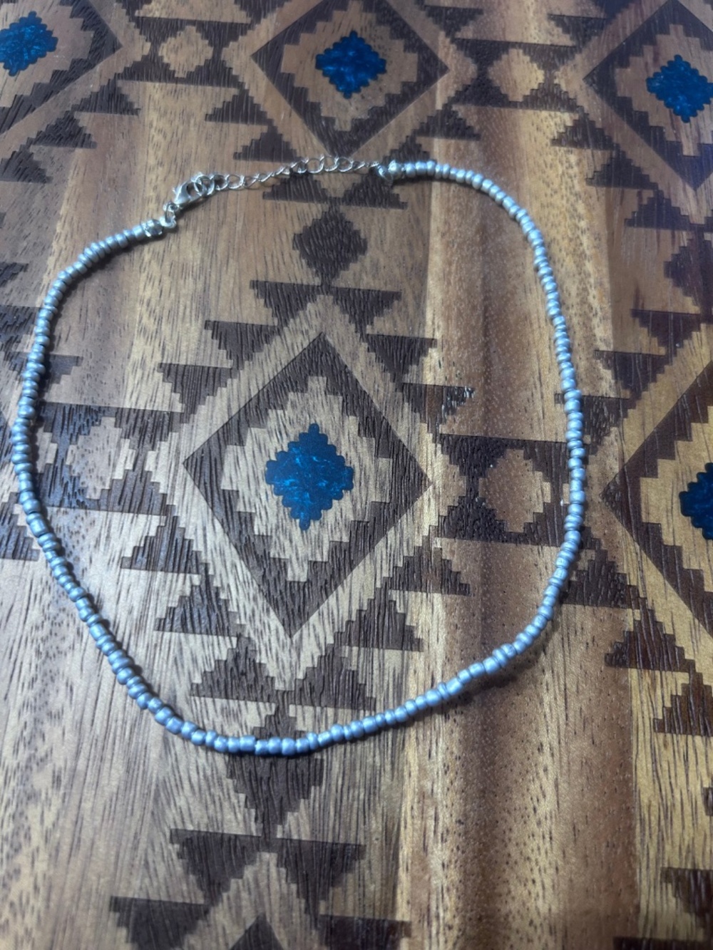 Sterling Silver-Tone Beaded Choker Necklace - Silver
